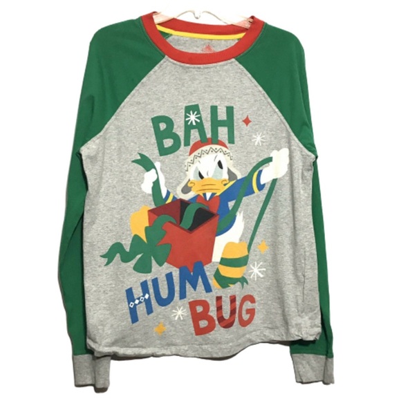 Disneys Donald Duck Uncle Scrooge Bah Humbug Christmas T shirt Size S - Picture 1 of 8